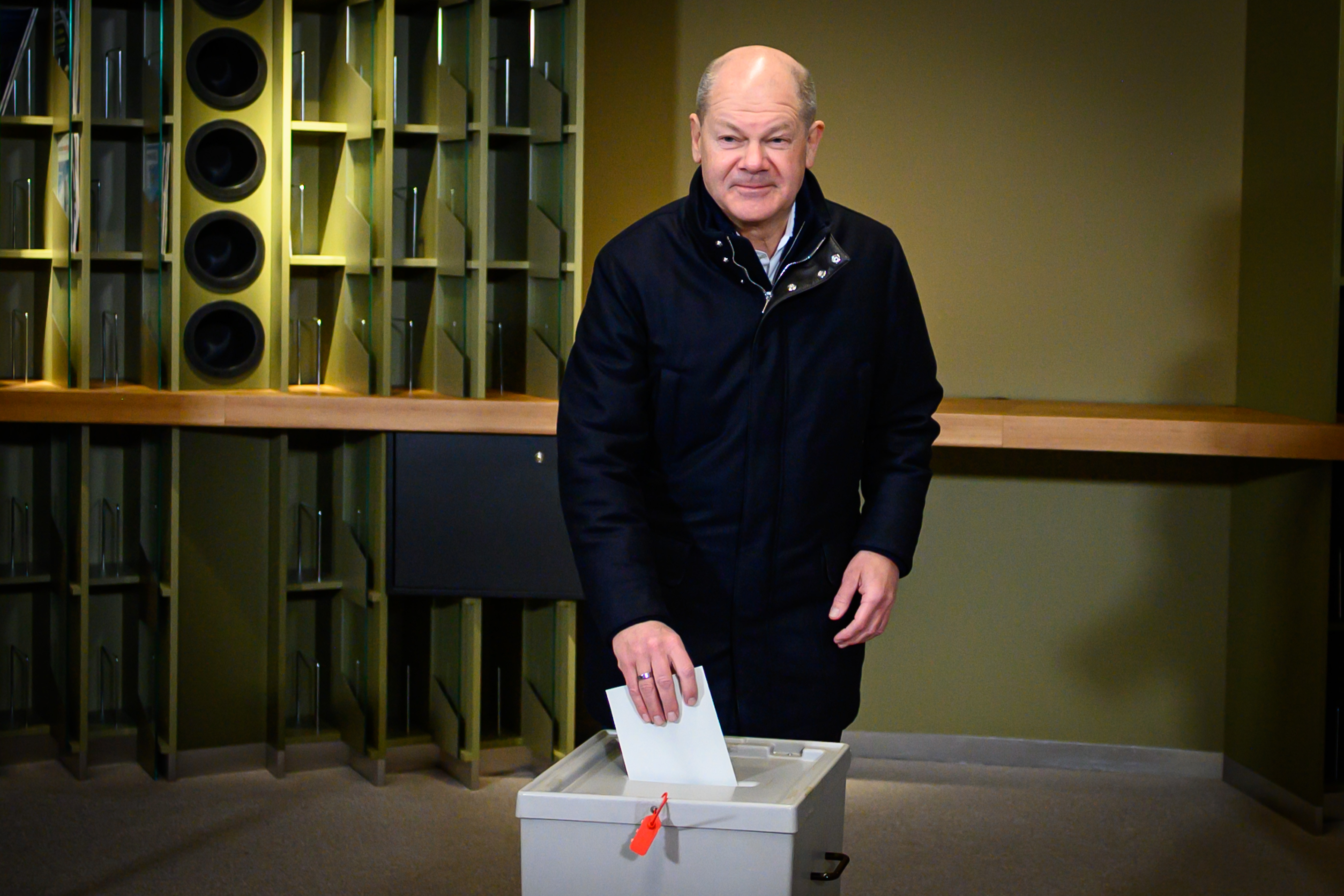 Potsdam, Stimmabgabe Bundeskanzler Scholz anlässlich der Bundestagswahlen