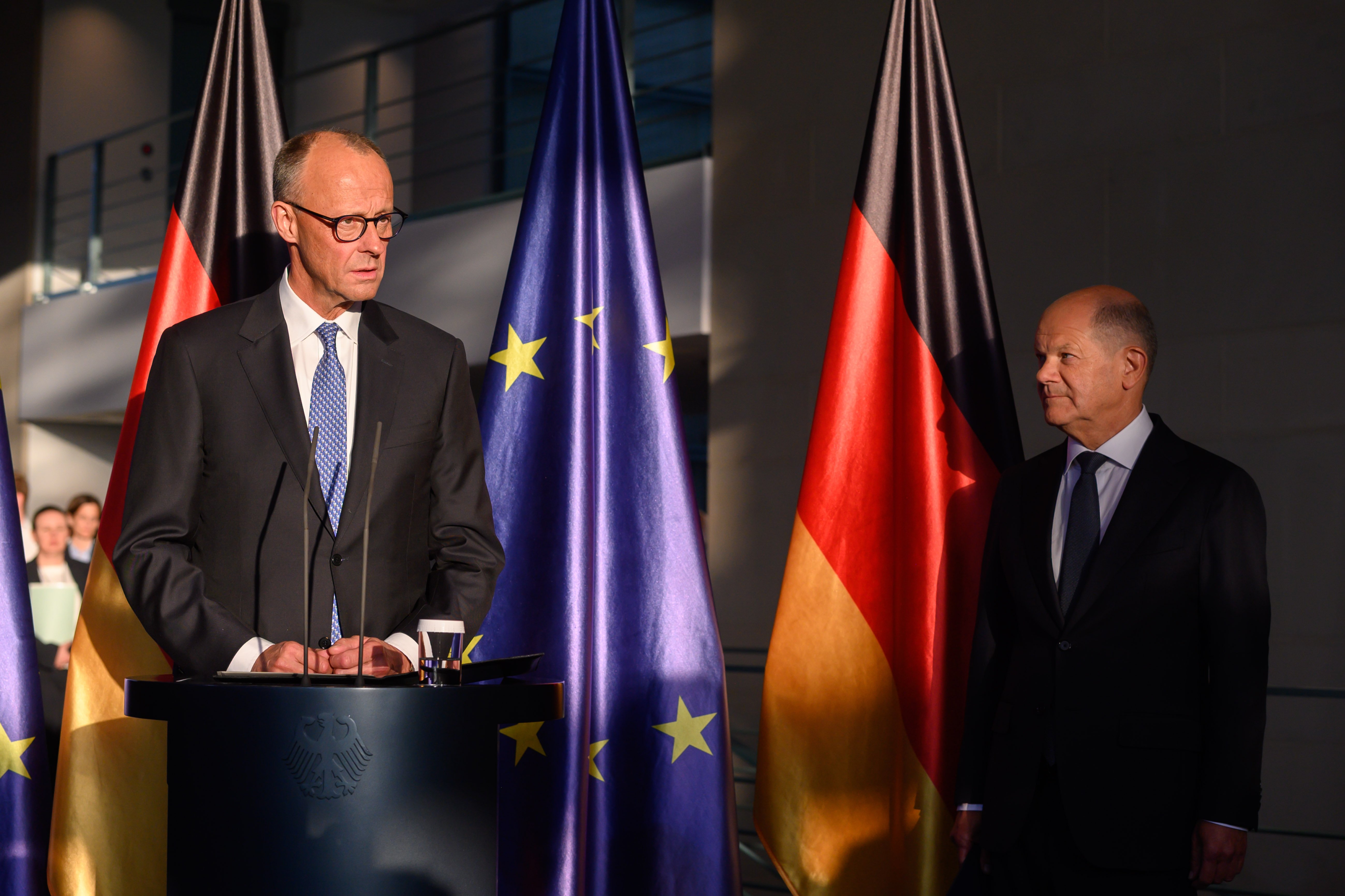 Berlin, Amtsübergabe Olaf Scholz an Friedrich Merz