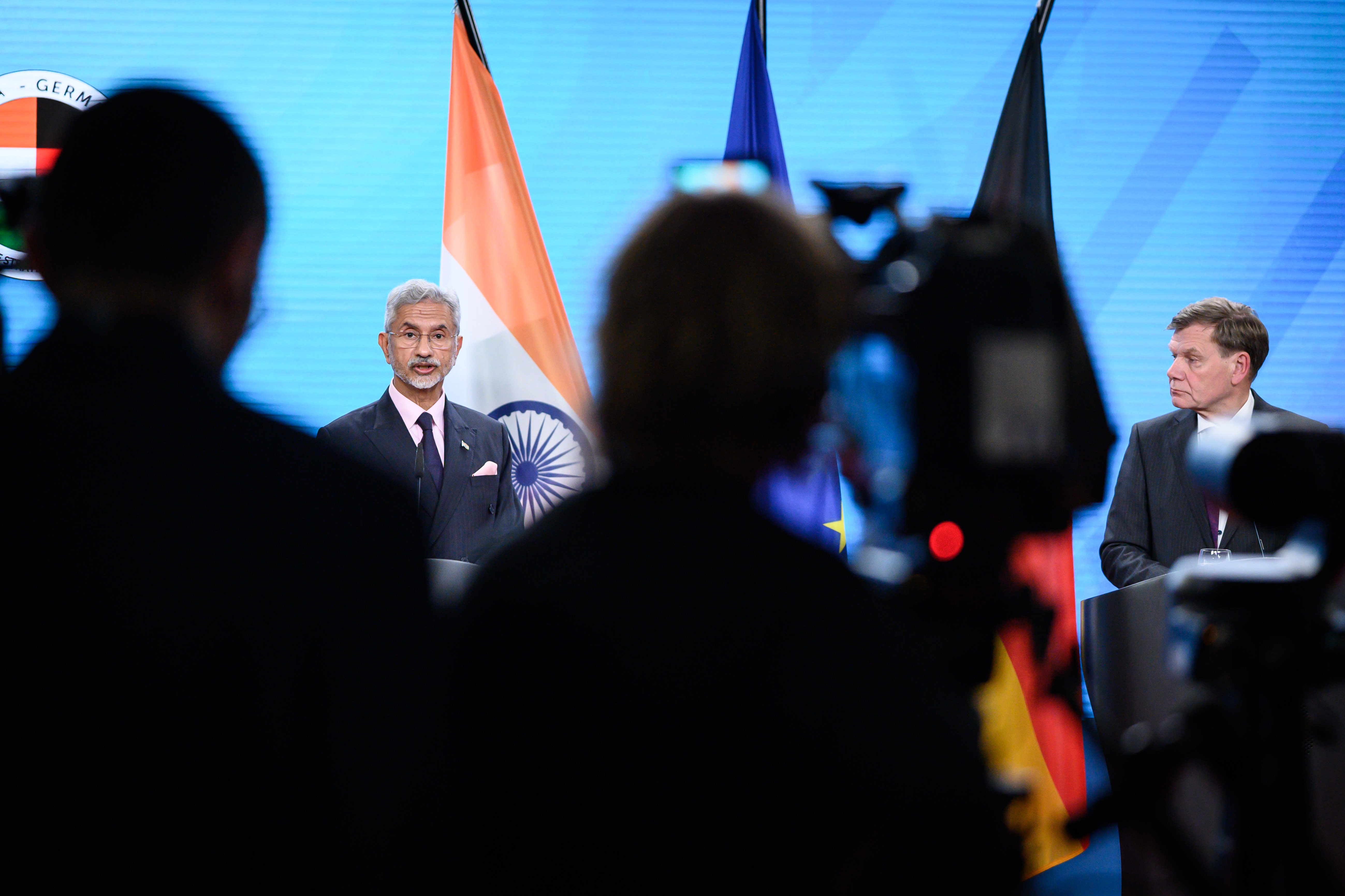 Berlin, Pressekonferenz Johann Wadephul und Subrahmanyam Jaishankar