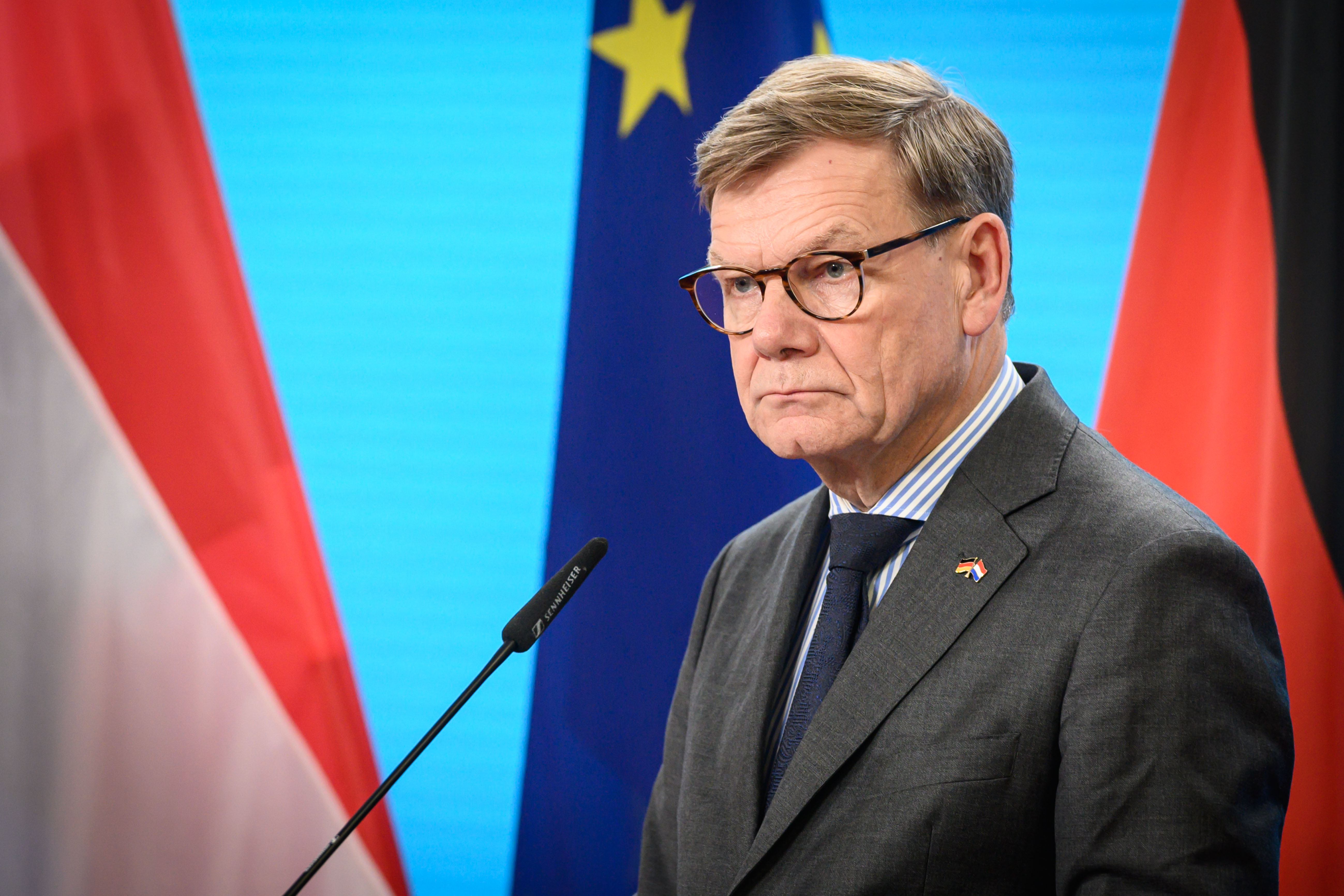 Berlin, Pressebegegnung Johann Wadephul und David van Weel